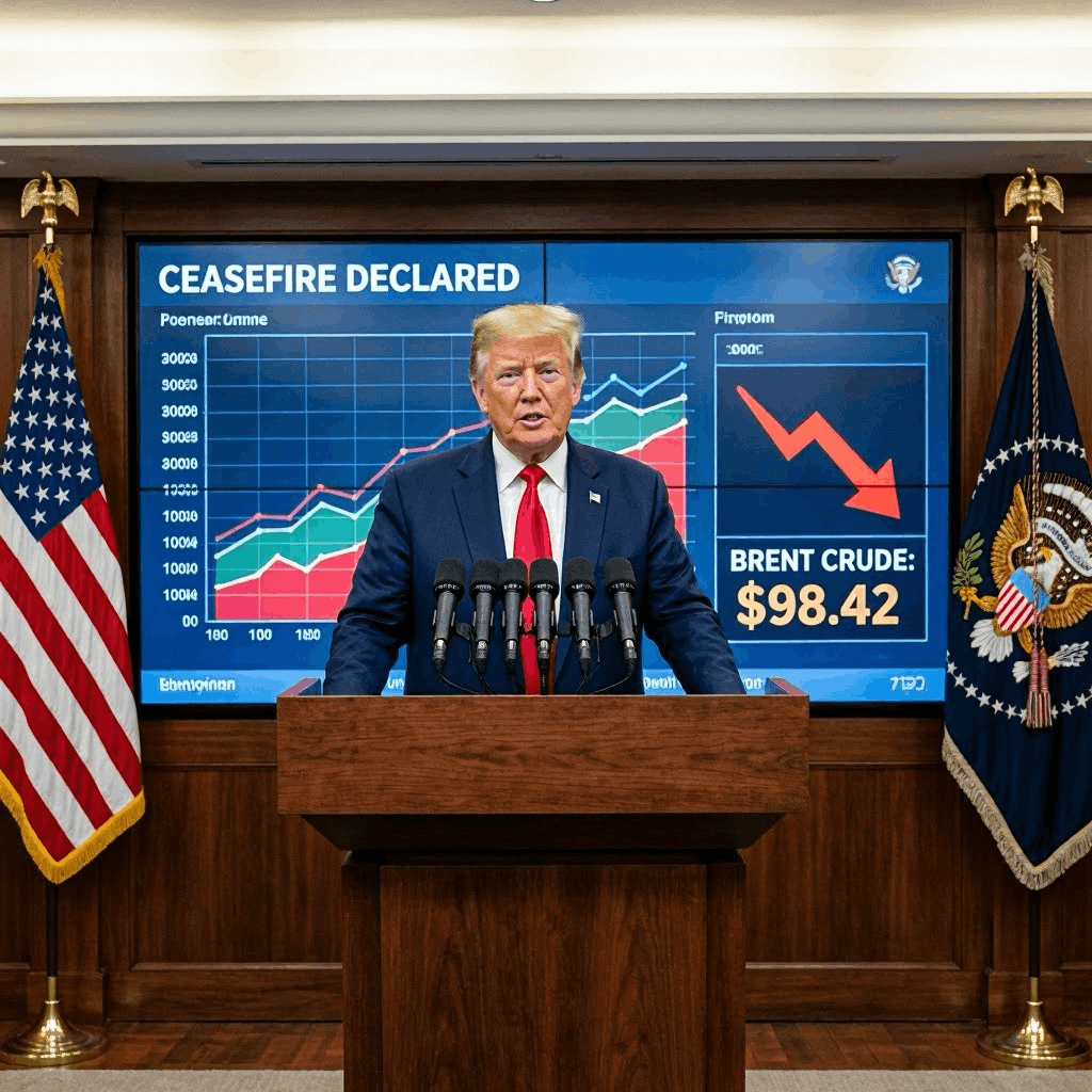 Trump annonce un cessez-le-feu avec l'Iran : le Brent replonge sous les 100 dollars